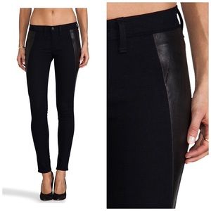 Rag & Bone Leather Detail Jegging Midnight 24